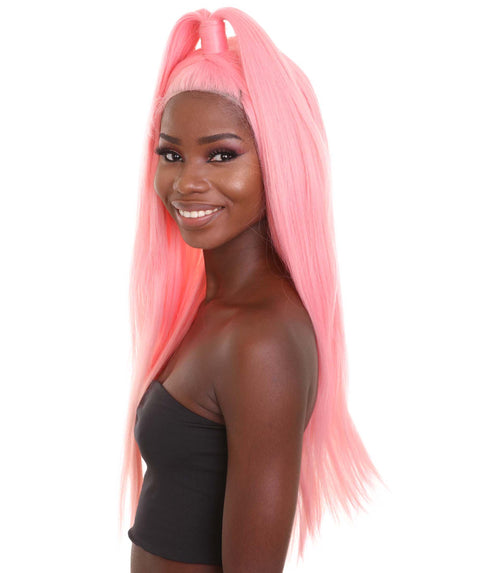 Electro Pop Pink Updo Wig