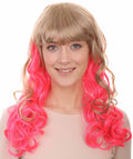Long Wavy Blonde & Pink Wig