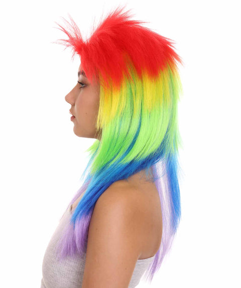TV/Movie Rainbow Big Mullet Wig