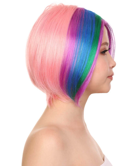 Short Rainbow Womens Wig
