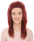 80s Dark Auburn Rock Diva Womens Wigs | Medium Cosplay Halloween Wig | Premium Breathable Capless Cap