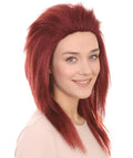 80s Dark Auburn Rock Diva Womens Wigs | Medium Cosplay Halloween Wig | Premium Breathable Capless Cap