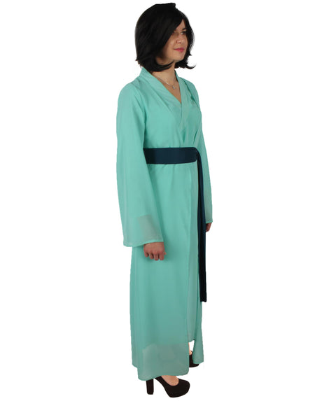 Women’s Chinese Mythological Snake Pale Green Rob with Sash Costume
