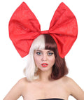 Singer Women's Short Straight Wig | w/ Large Red Bow Brown & Blonde Celebrity Wig | Premium Breathable Capless Cap