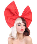 Singer Women's Short Straight Wig | w/ Large Red Bow Brown & Blonde Celebrity Wig | Premium Breathable Capless Cap