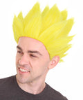  Men’s Anime Young Ninja Nine Tail Yellow Blonde Spiky Wig