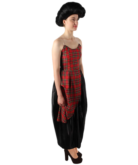 Women’s Christmas Movie Red Black Tartan Checked Couture Costume