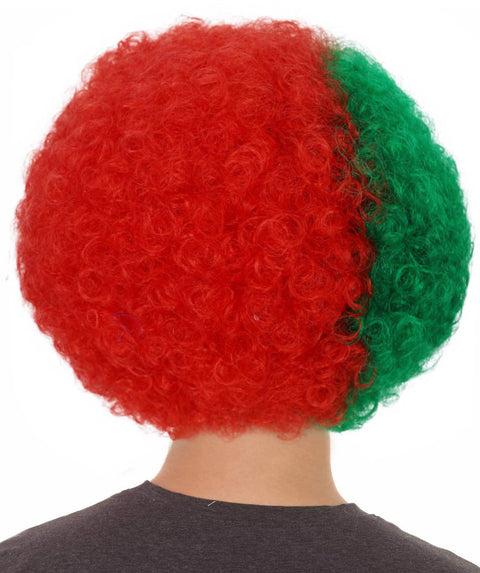 Portugal Sport Afro Fun Wig | Red Green Cosplay Halloween Wig
