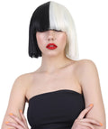 Black and White Split Dye Bob with Bangs | Multiple Color & Style Options | HPO