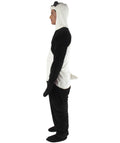Adult Men's Black and White Straight Long Jumpsuit Panda Costume Bundle