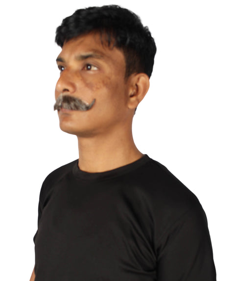 HPO Adult Men's Realistic Fake Imperial Human Hair Mustache | Multiple Color Options