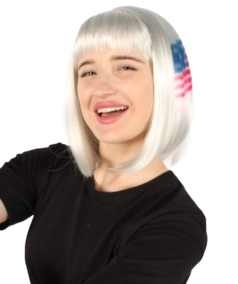 USA flag-themed bob wig