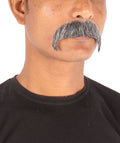 HPO Adult Men's Horseshoe Fake Human Hair Mustache | Facial Hair Multiple Colors Options