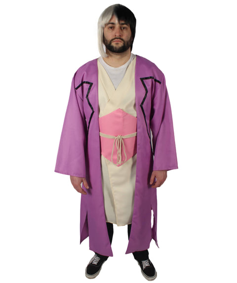  Men's Anime Stone Purple Yukata Overcoat Bundle