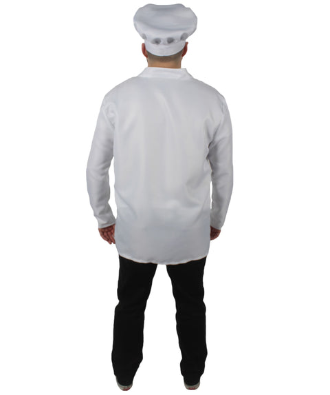 Unisex White Chef Costume Jacket and Toque Blanche