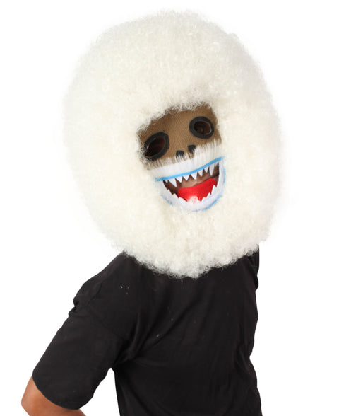 Unisex Abominable Snowman White Head Mask Wig