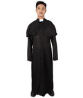 Men’s Priest Black Cassock Clerical Collar & Shoulder Mantle Costume