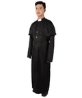 Men’s Priest Black Cassock Clerical Collar & Shoulder Mantle Costume