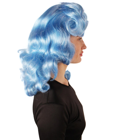 Women’s Vintage Hollywood Blue Retro Curly Wig