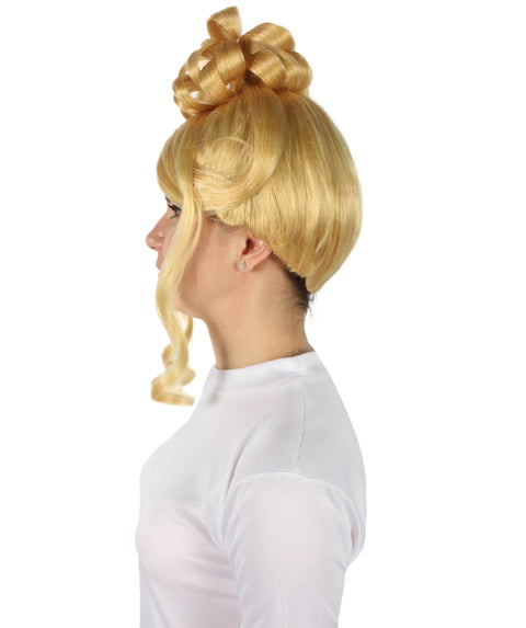 Women Drag Race Television Show Blonde Middle-parted Hair Updo Wig