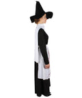 Women’s Classic Black & White Salem Witch Costume Set