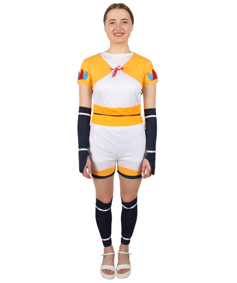 Women’s Orange & White Space Humanoid Rabbit Bunny Costume