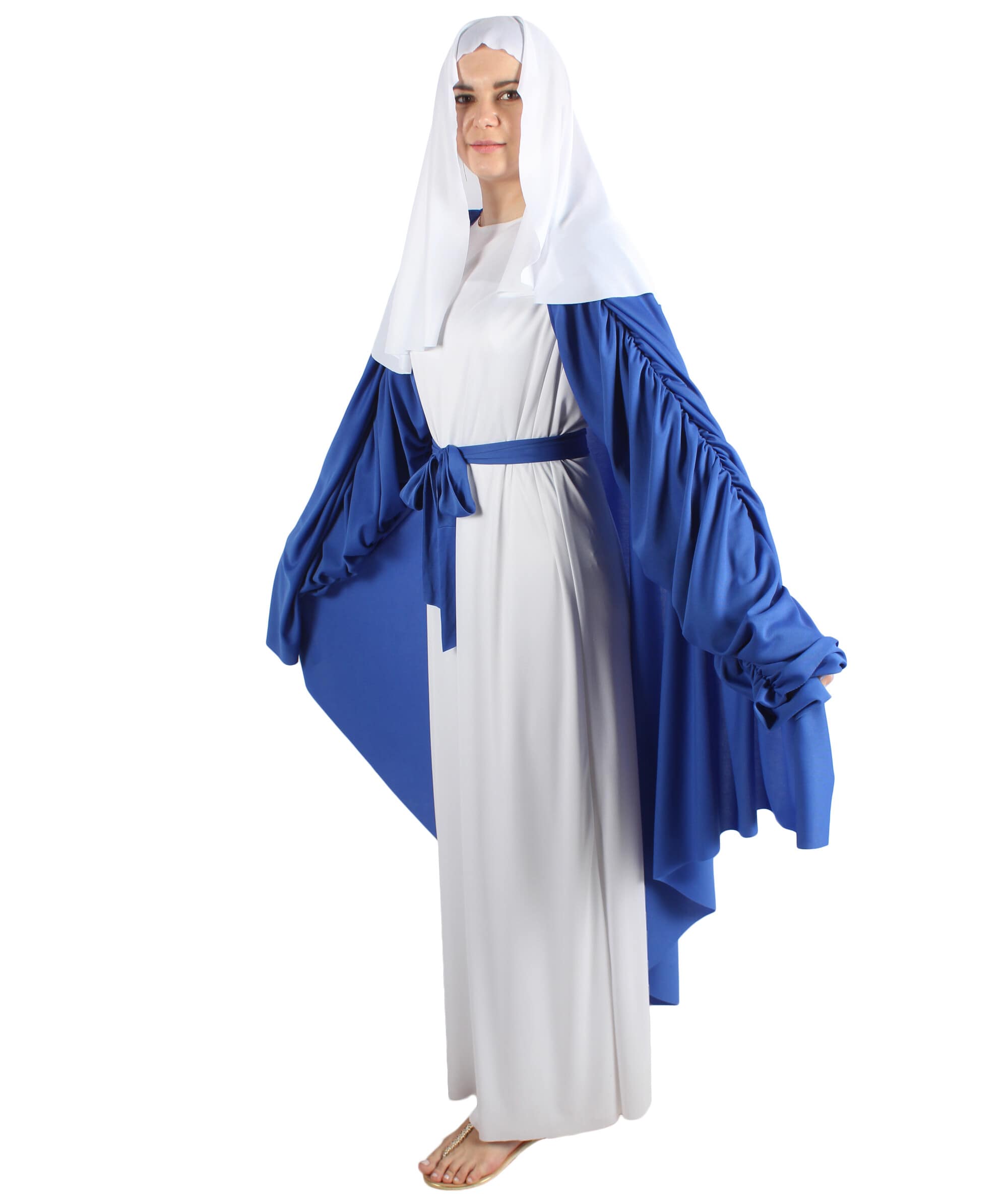 Adult Women’s Virgin Mary White and Blue Robe Costume | Multiple Size ...