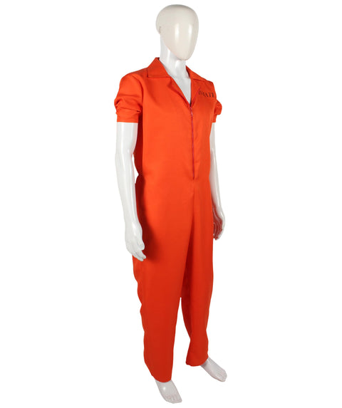 Men’s Orange Convicted Criminal Prisoner Uniform Costume 