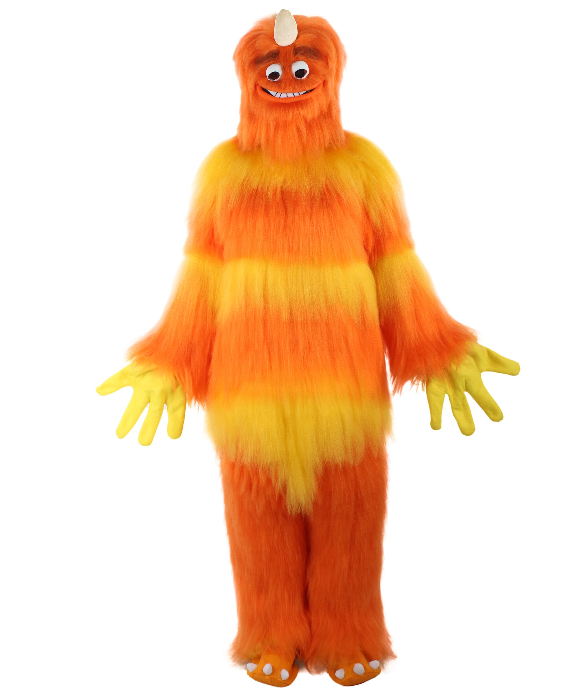Adult Unisex Animated Movie Orange Monster Costume Set, Best for Halloween, Flame-retardant Synthetic Materials