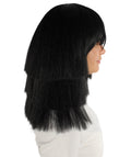 Multi-layered Straight Black Wig with Bangs