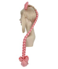  pink braided ponytail  wig