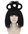 Adult Women’s Black Updo Geisha wig I Perfect For Halloween I Flame-retardant Synthetic Fiber
