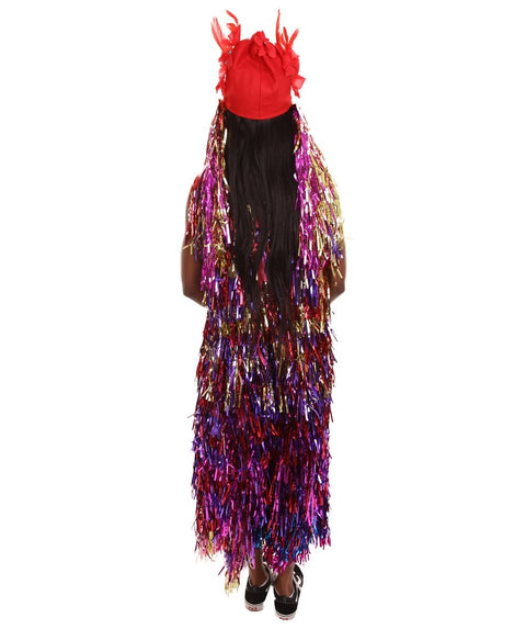 HPO Femme Two-Piece Costume - Extra Long Tinsel Top with Maxi Skirt