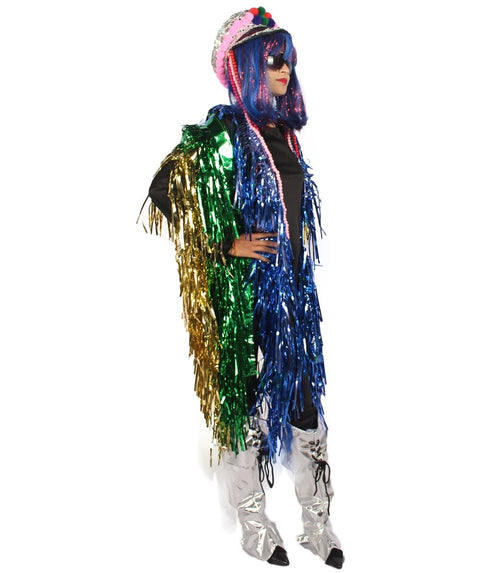  Multicolor Tinsel Jacket Costume