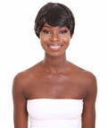 Nunique Women's 10" in. Capless Cap Heat Resistant Iconic Short Pixie Black Wigs - Designed with Adjustable Lining for Universal Comfort - Heat Resistant Synthetic Fibers | Nunique
