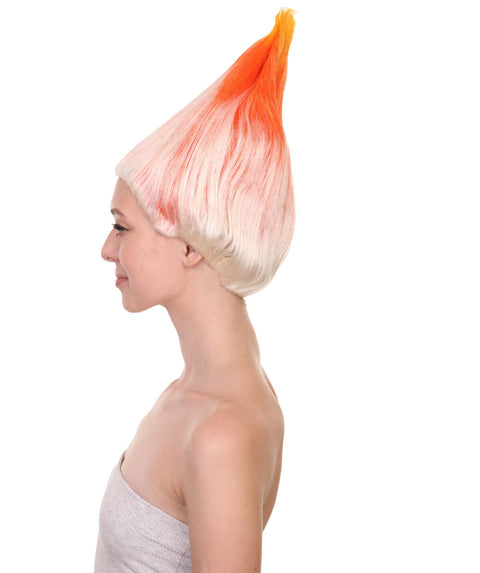 Women's Dwarf Wigs | Cosplay Orange & White Trolls Wigs | Premium Breathable Capless Cap | HPO