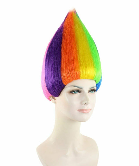 Rainbow Colors Straight Trolls Wig Halloween Cosplay Party Fancy Dress HW-1348 | HPO